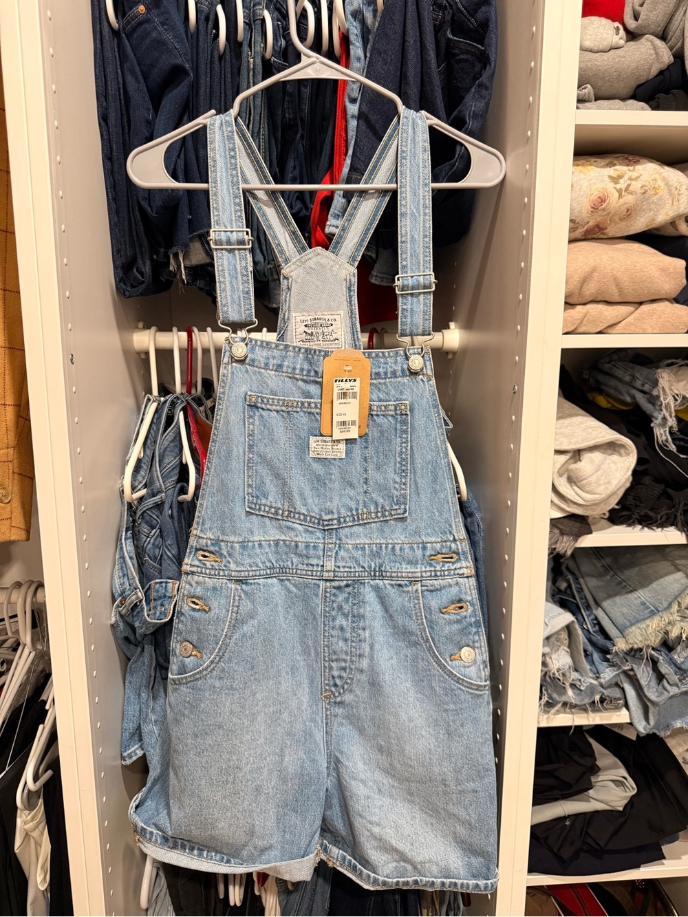 Levi's Light Blue Denim Short Overalls